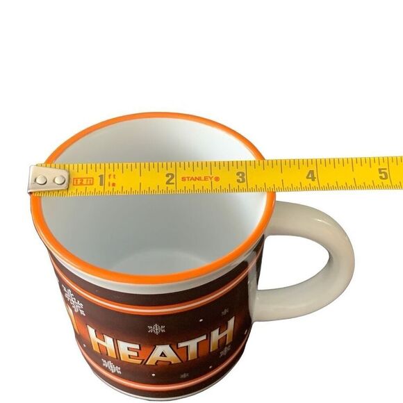 Pre Owned Heath Coffee Mug Cup White Brown Orange Snowflake Hershey Chocolate - Picture 9 of 10